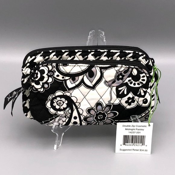Vera Bradley Handbags - NWT VB Double Zip Cosmetic Midnight Paisley
